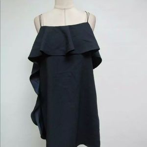 Mango navy strappy mini dress